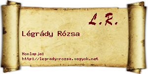 Légrády Rózsa névjegykártya